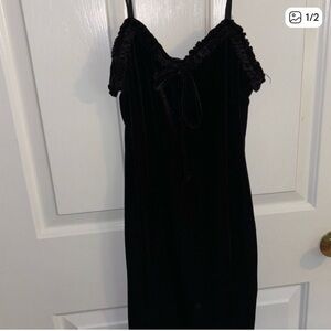 Urban Outfitters Black Velvet Midi Dress
